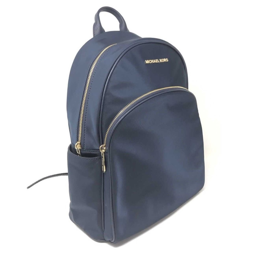 Michael Kors Abbey Nylon Large Backpack Navy Bag - Picture 2 of 8